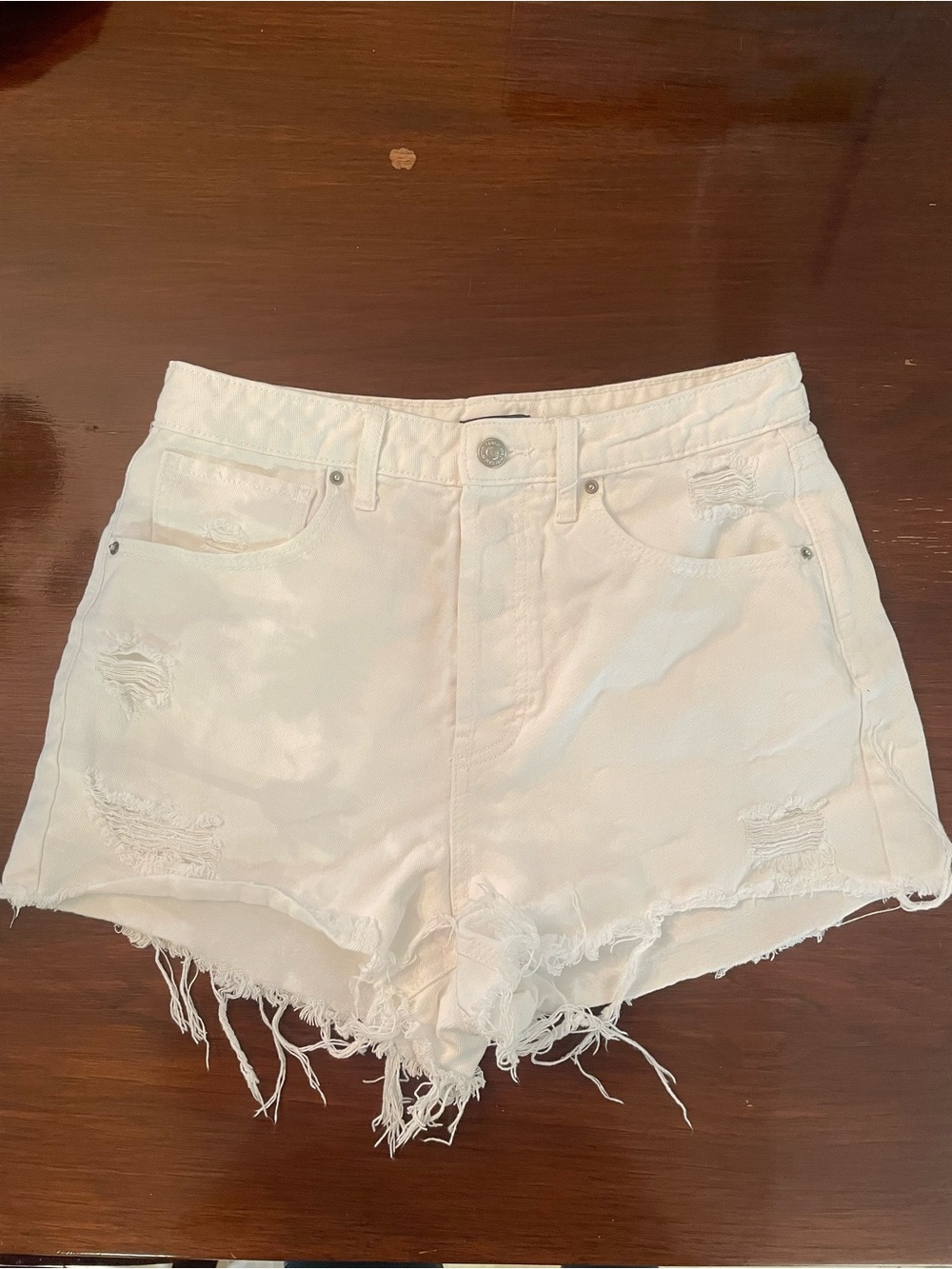 White denim shorts